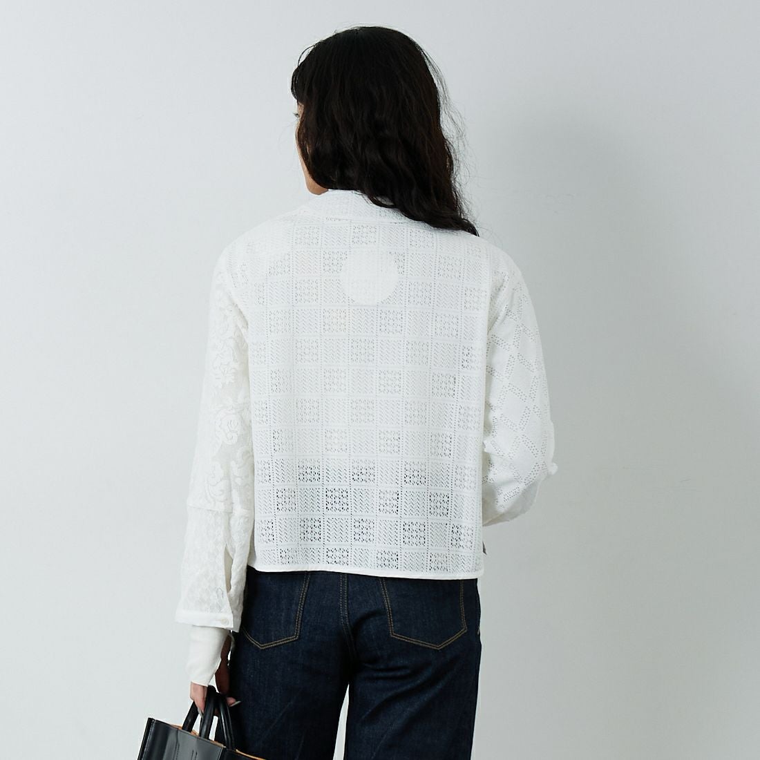 Jeans Factory Clothes [ジーンズファクトリークローズ] パッチワークショートシャツ [153317] 01 ｵﾌﾎﾜｲﾄ &&モデル身長：162cm 着用サイズ：F&&