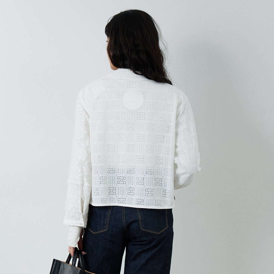Jeans Factory Clothes [ジーンズファクトリークローズ] パッチワークショートシャツ [153317] 01 ｵﾌﾎﾜｲﾄ &&モデル身長：162cm 着用サイズ：F&&