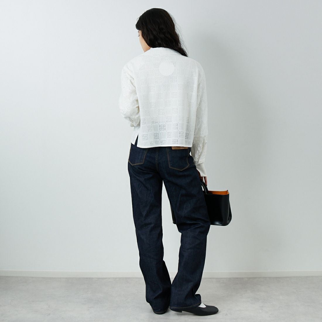 Jeans Factory Clothes [ジーンズファクトリークローズ] パッチワークショートシャツ [153317] 01 ｵﾌﾎﾜｲﾄ &&モデル身長：162cm 着用サイズ：F&&