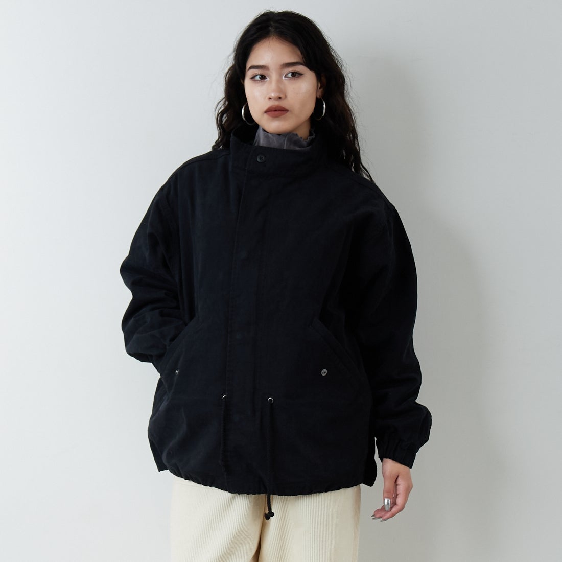 BLACK&&モデル身長：162cm 着用サイズ：S&&