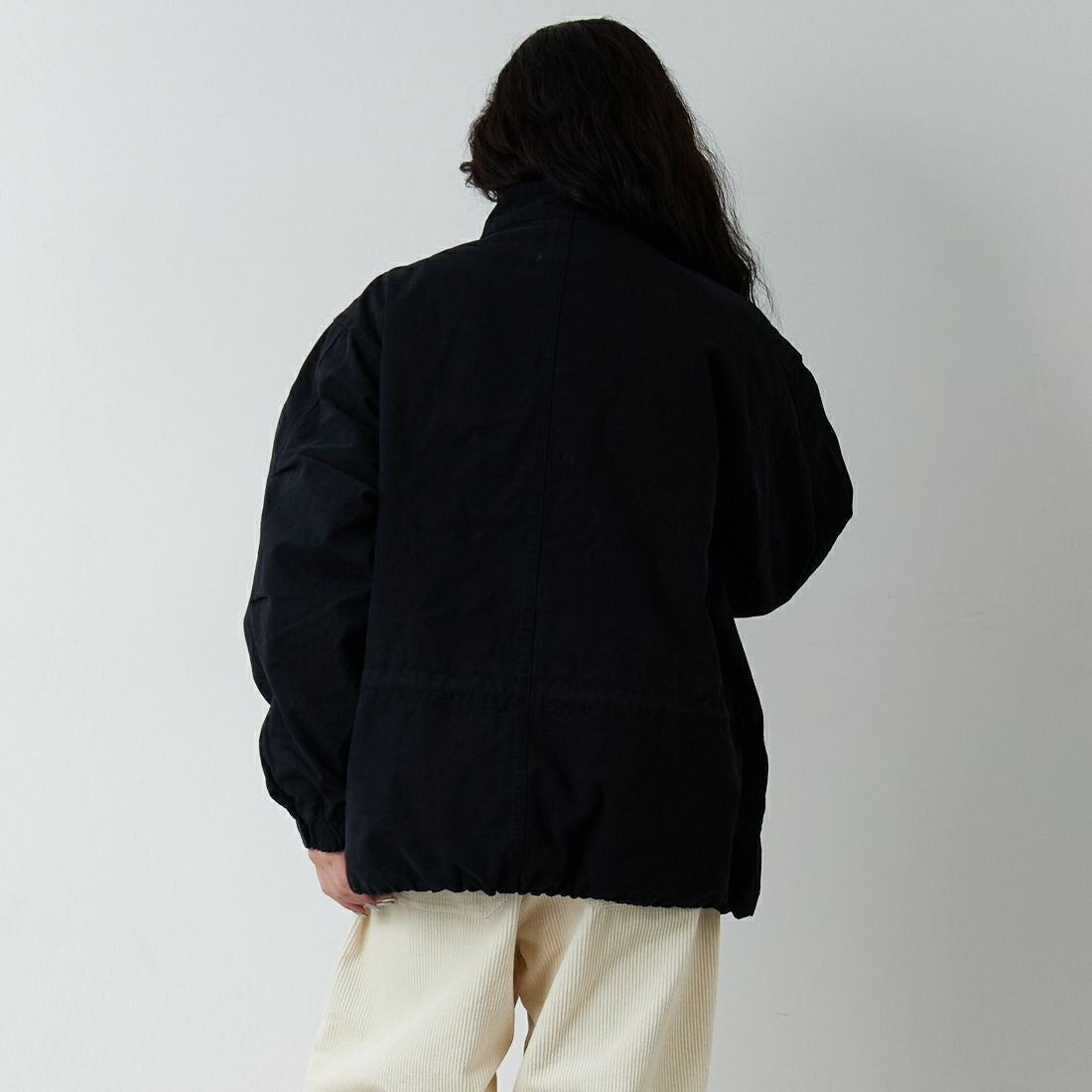 Jeans Factory Clothes [ジーンズファクトリークローズ] 3IN1 M65ショートジャケット [653210] BLACK &&モデル身長：162cm 着用サイズ：S&&