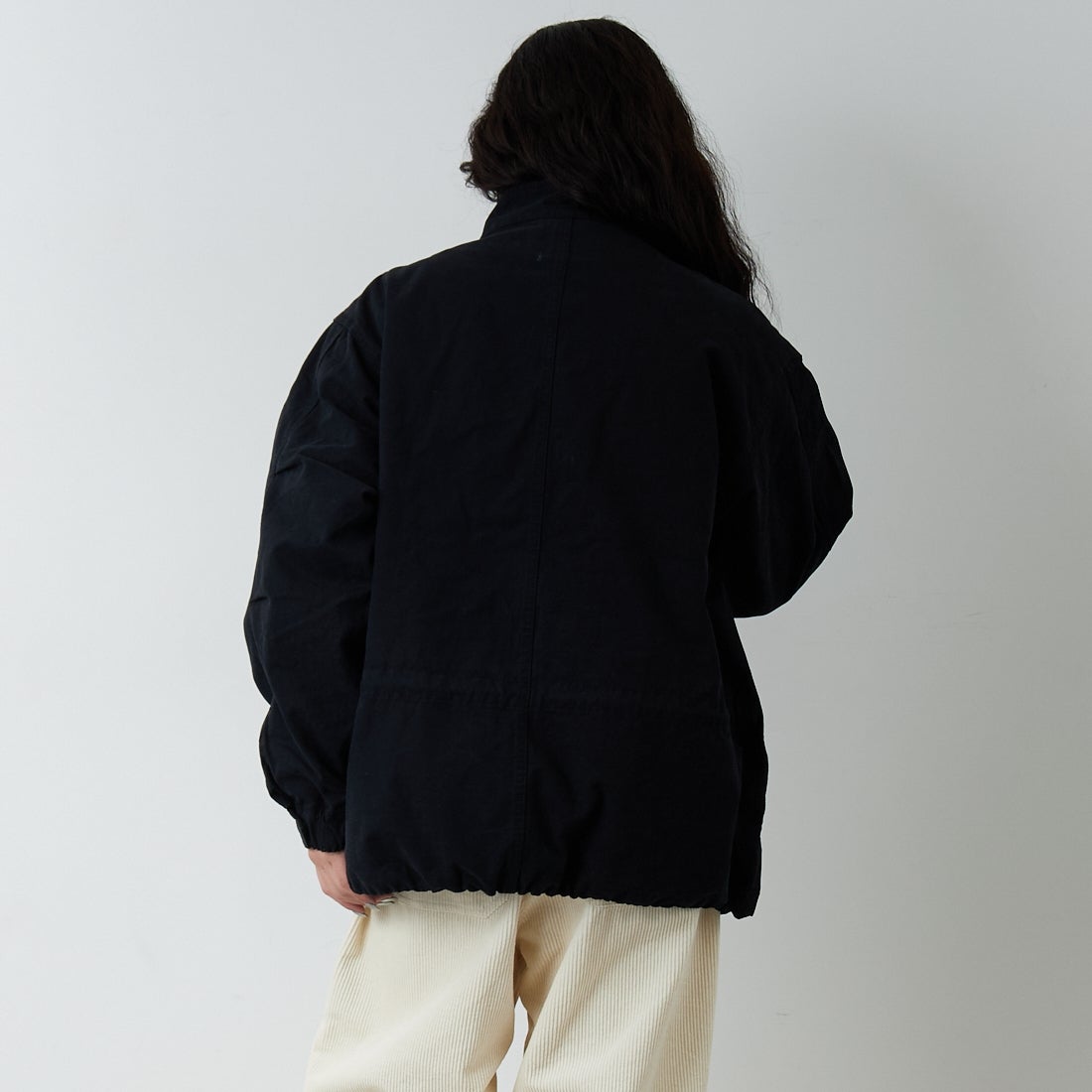 Jeans Factory Clothes [ジーンズファクトリークローズ] 3IN1 M65ショートジャケット [653210] BLACK &&モデル身長：162cm 着用サイズ：S&&
