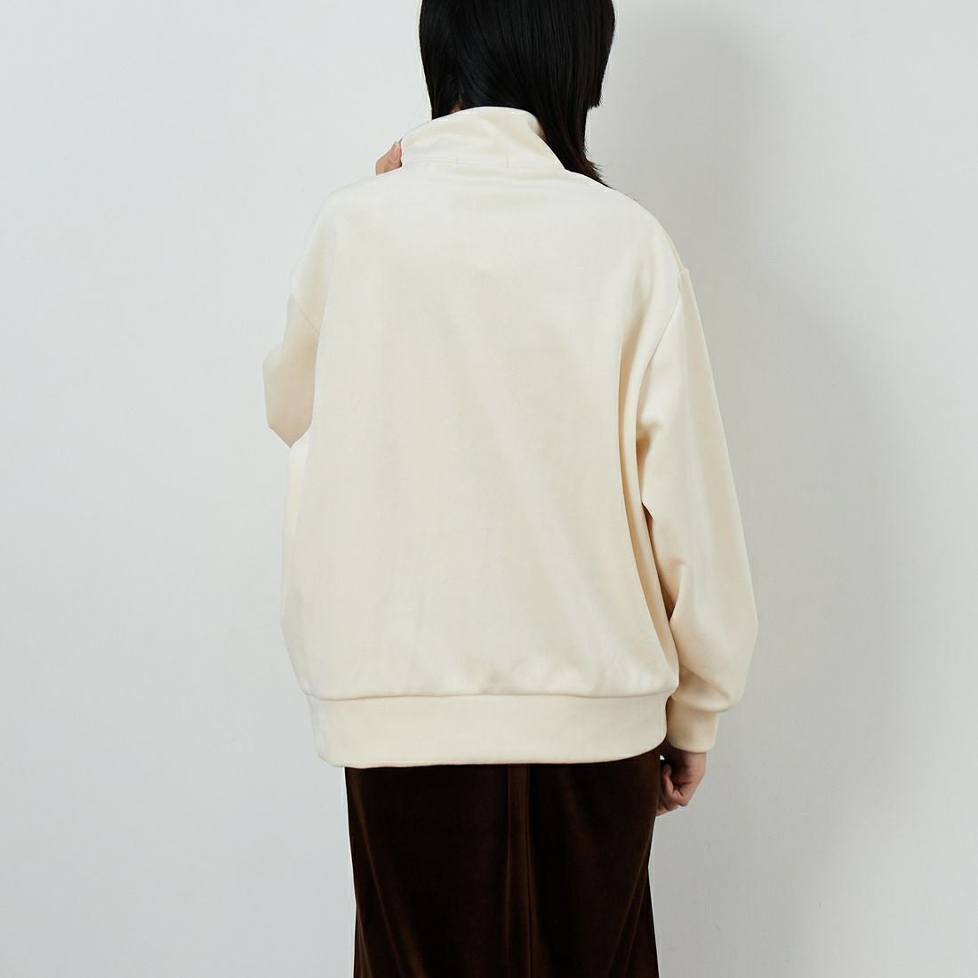 Jf Ready Made [ジェイエフレディメイド] リブジャージプルオーバー [735830] 59 ｱｲﾎﾞﾘｰ &&モデル身長：162cm 着用サイズ：F&&