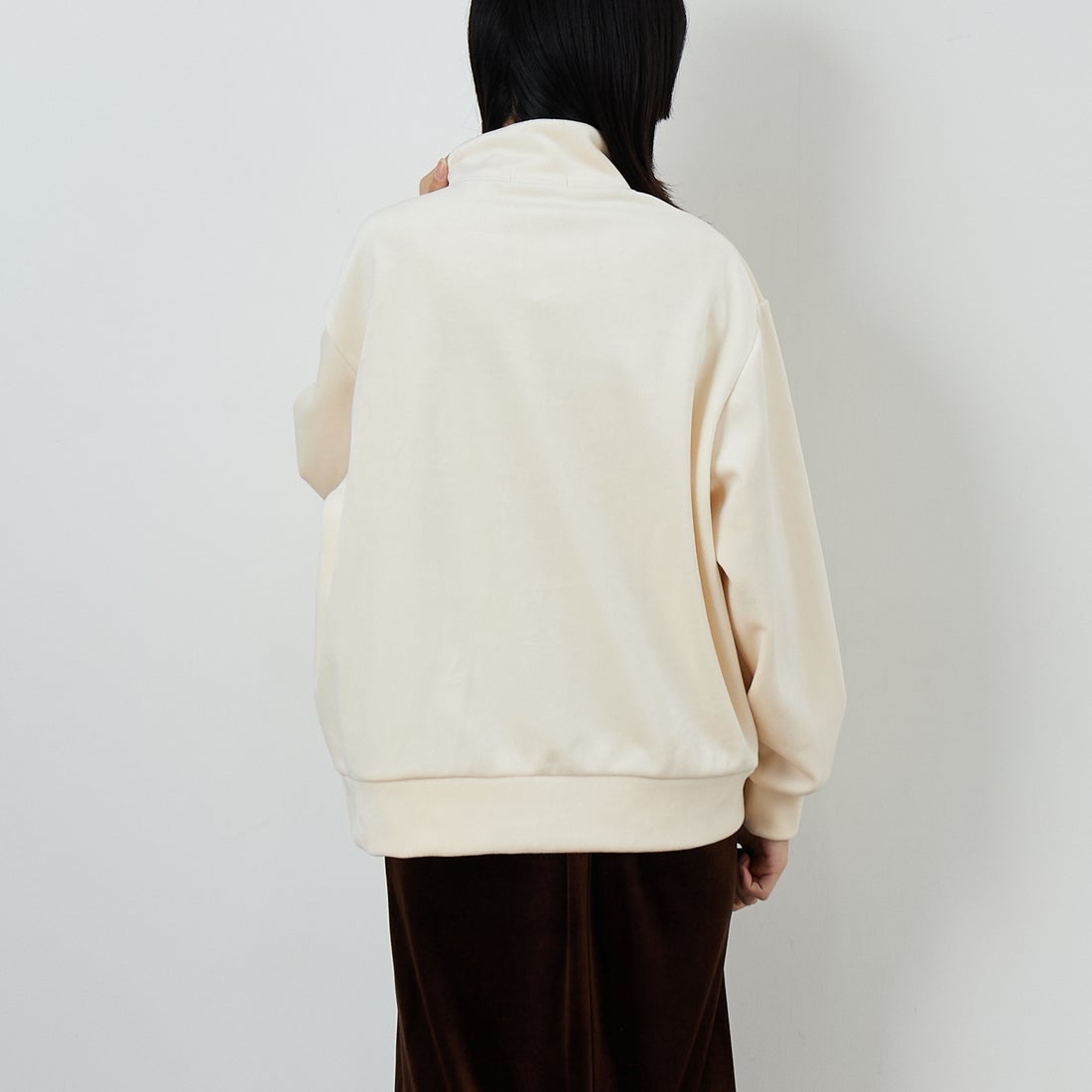 Jf Ready Made [ジェイエフレディメイド] リブジャージプルオーバー [735830] 59 ｱｲﾎﾞﾘｰ &&モデル身長：162cm 着用サイズ：F&&