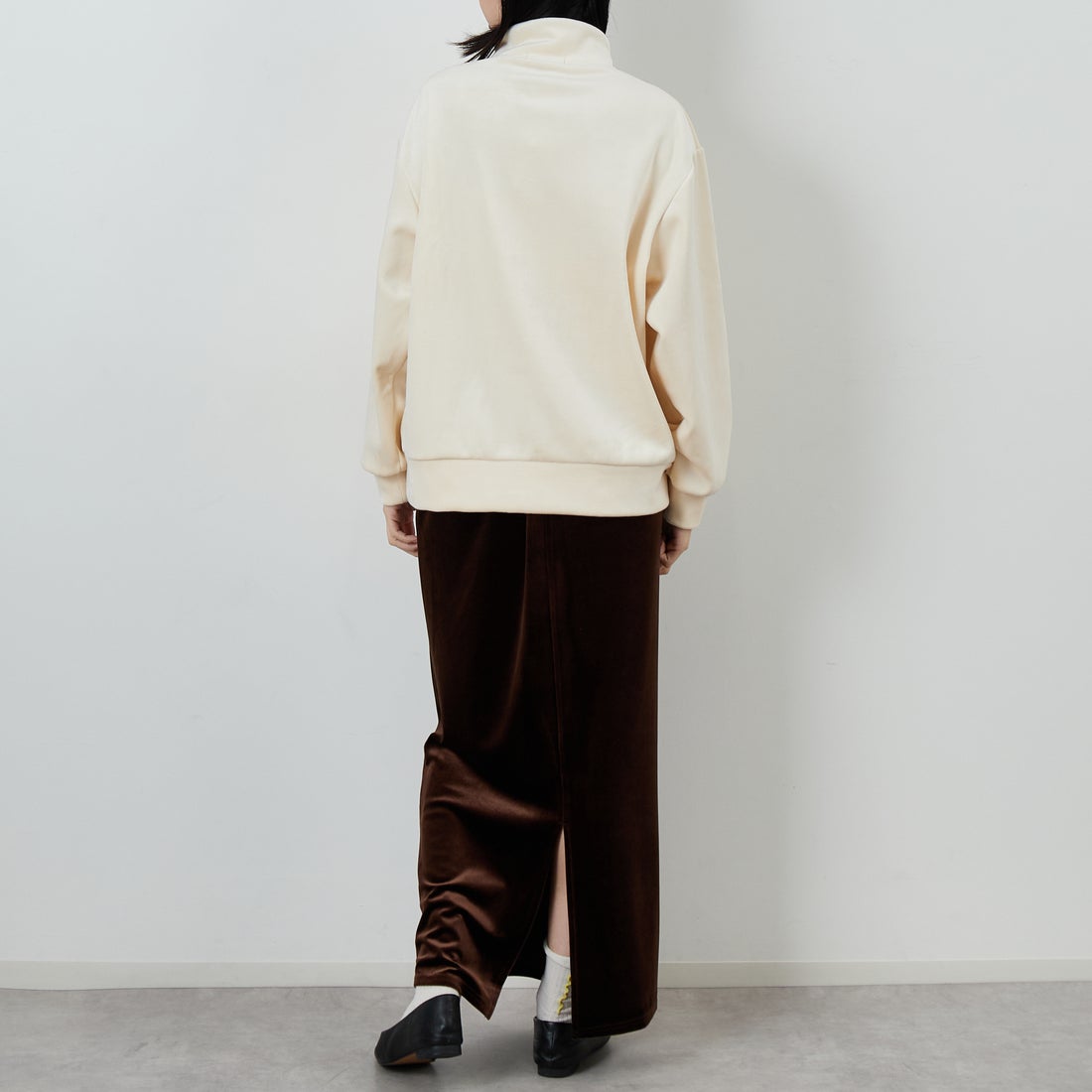 Jf Ready Made [ジェイエフレディメイド] リブジャージプルオーバー [735830] 59 ｱｲﾎﾞﾘｰ &&モデル身長：162cm 着用サイズ：F&&