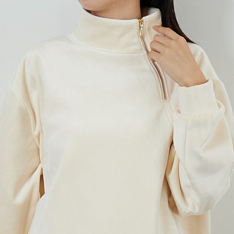 Jf Ready Made [ジェイエフレディメイド] リブジャージプルオーバー [735830] 59 ｱｲﾎﾞﾘｰ &&モデル身長：162cm 着用サイズ：F&&