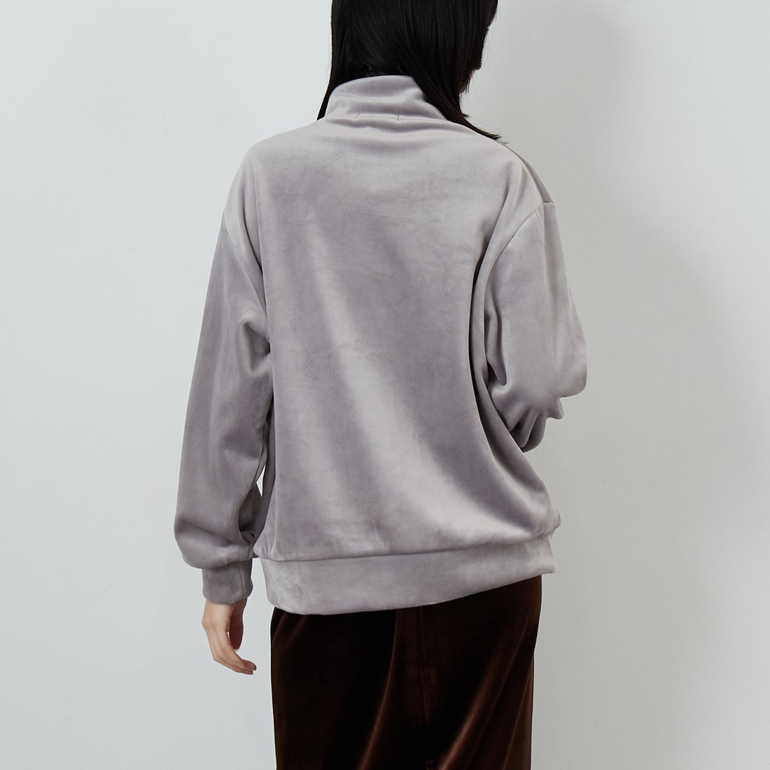 Jf Ready Made [ジェイエフレディメイド] リブジャージプルオーバー [735830] 12 ｸﾞﾚｰ &&モデル身長：162cm 着用サイズ：F&&