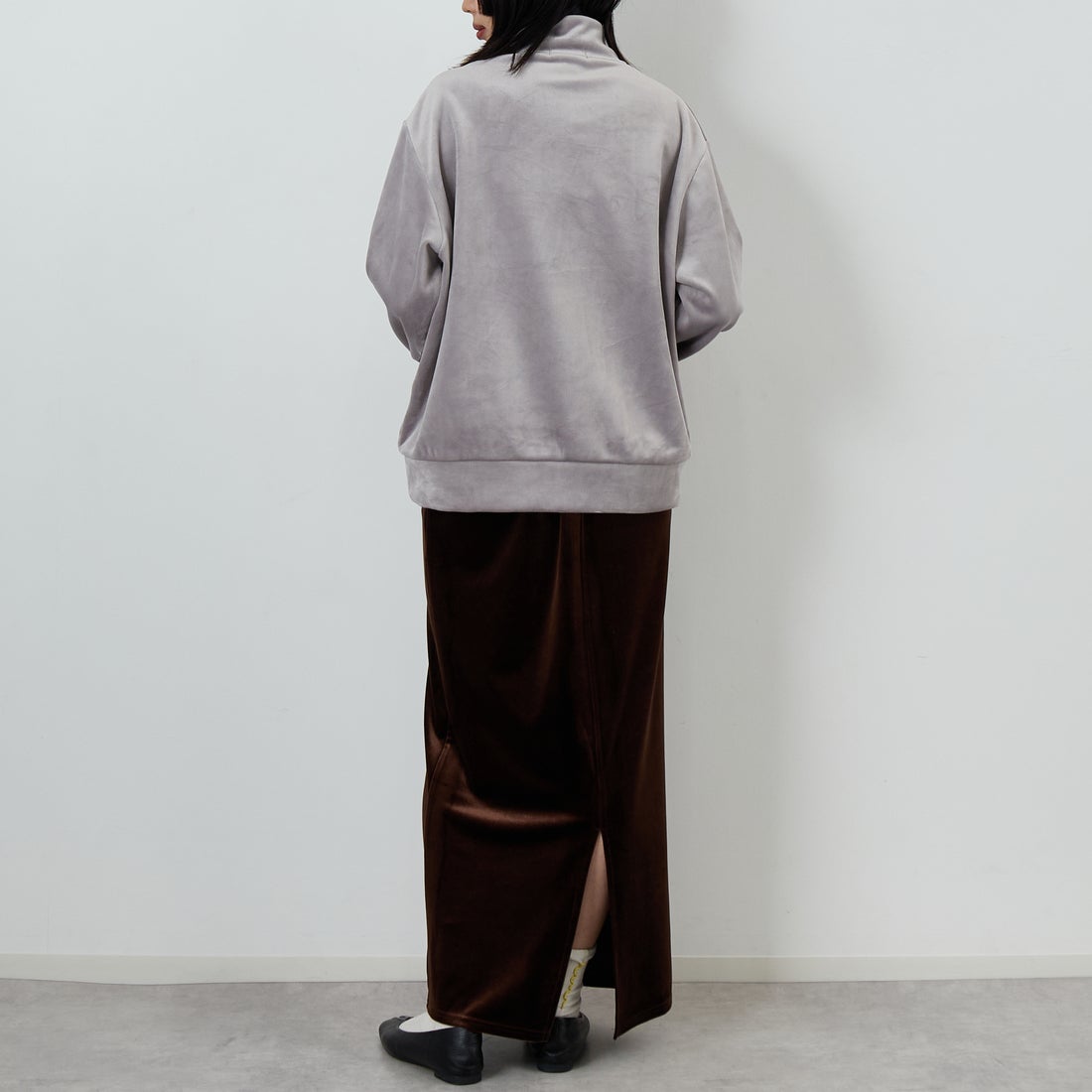 Jf Ready Made [ジェイエフレディメイド] リブジャージプルオーバー [735830] 12 ｸﾞﾚｰ &&モデル身長：162cm 着用サイズ：F&&