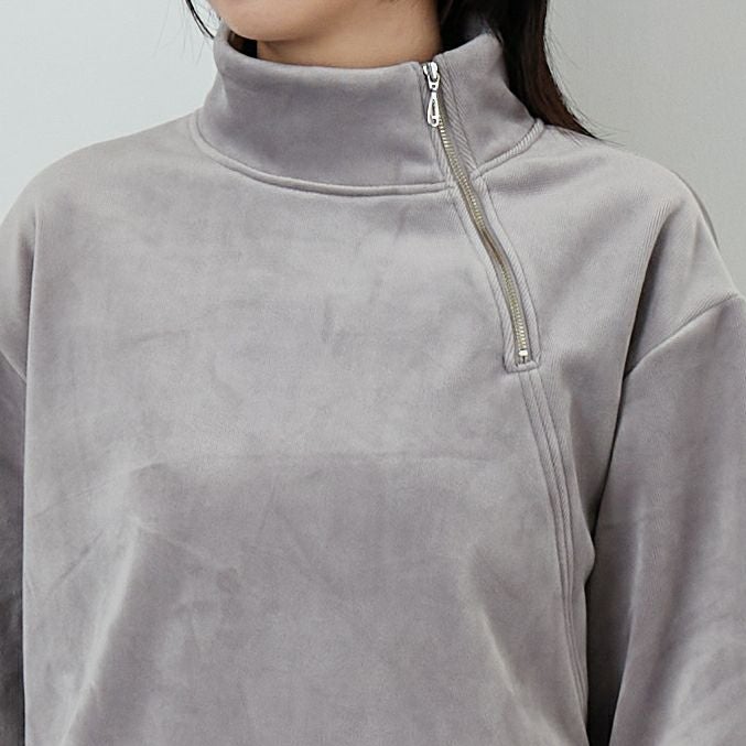 Jf Ready Made [ジェイエフレディメイド] リブジャージプルオーバー [735830] 12 ｸﾞﾚｰ &&モデル身長：162cm 着用サイズ：F&&