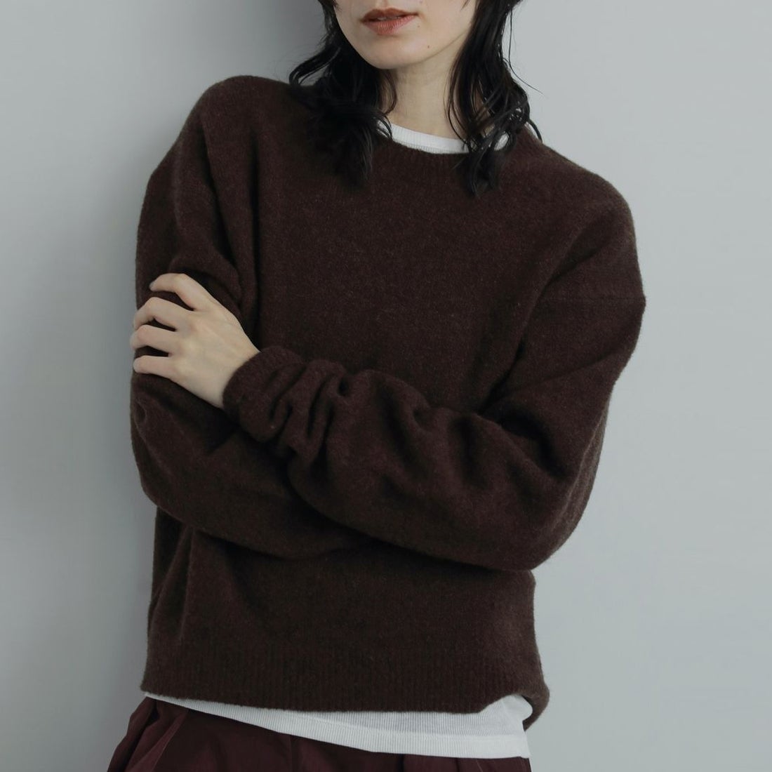 anuke [アンヌーク] レイヤードスカーフニット [62520528] BRN