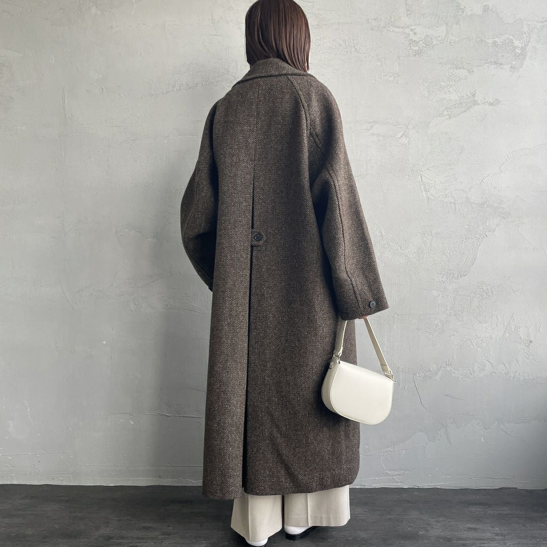 TODAYFUL [トゥデイフル] ミックスウールラグランコート [12420003] CHO &&モデル身長：159cm 着用サイズ：36&&