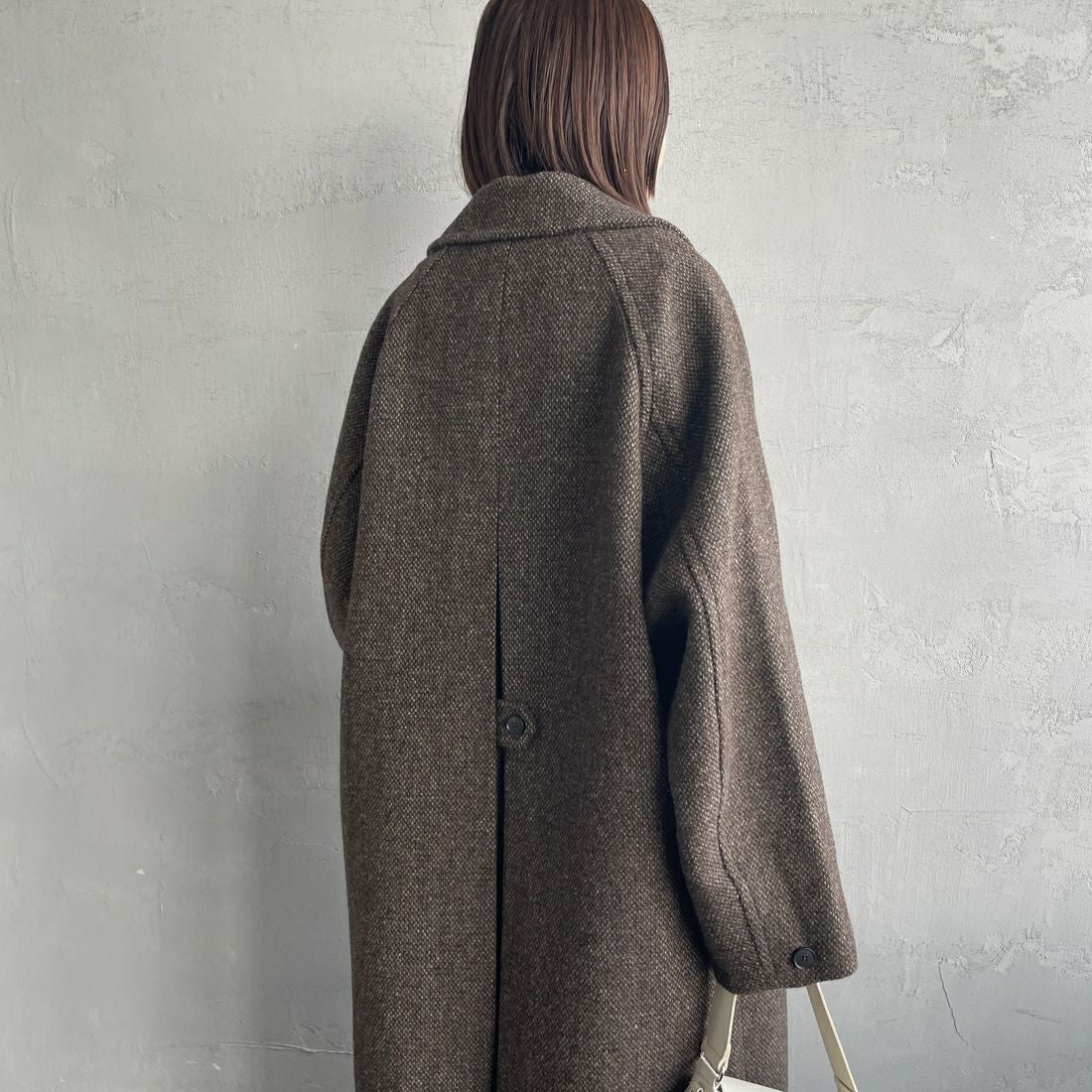 TODAYFUL [トゥデイフル] ミックスウールラグランコート [12420003] CHO &&モデル身長：159cm 着用サイズ：36&&