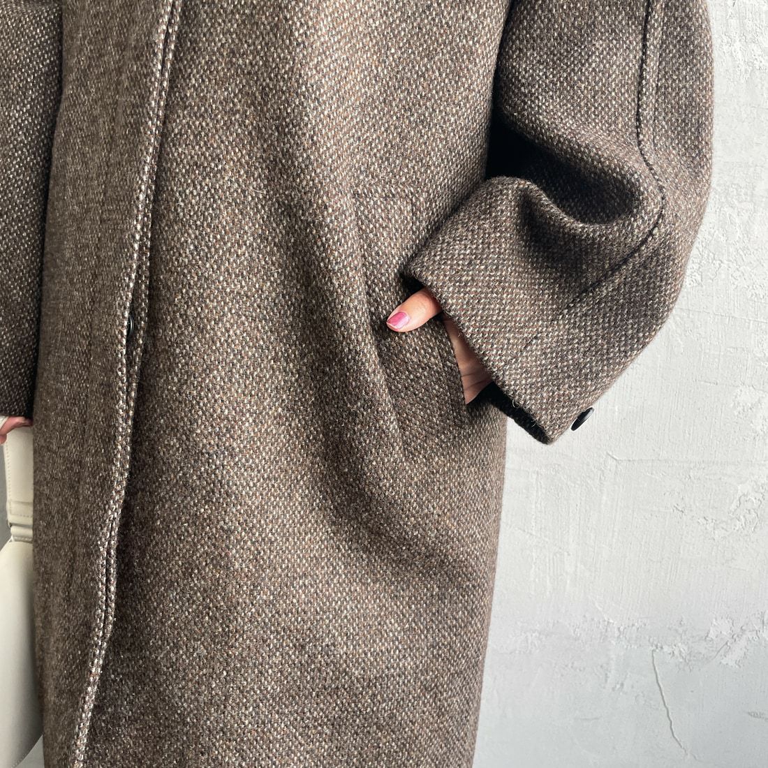 TODAYFUL [トゥデイフル] ミックスウールラグランコート [12420003] CHO &&モデル身長：159cm 着用サイズ：36&&