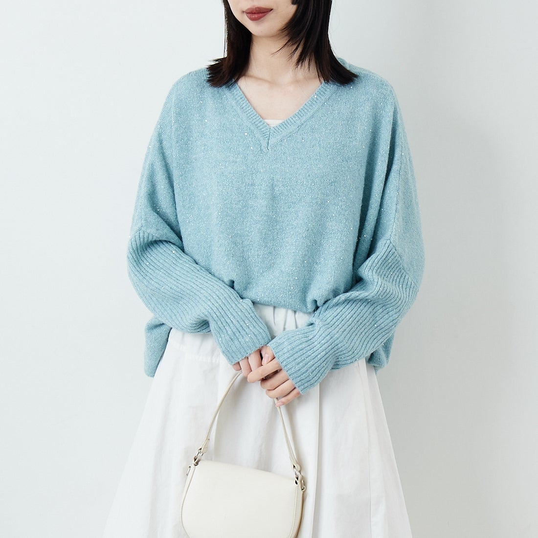 ﾗｲﾄﾌﾞﾙｰ&&モデル身長：162cm 着用サイズ：F&&