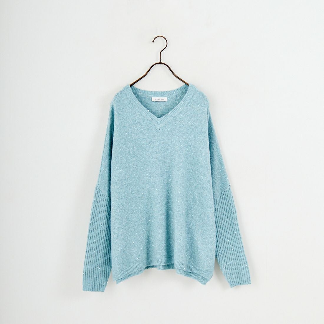 Jf Ready Made [ジェイエフレディメイド] スパンコールドルマンニットプルオーバー [3225426] ﾗｲﾄﾌﾞﾙｰ