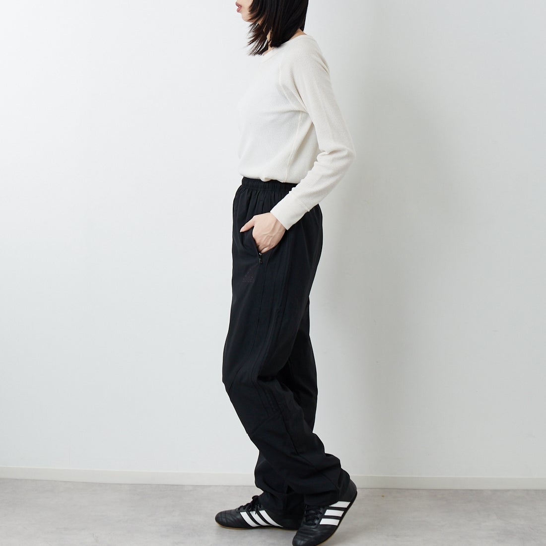 adidas Originals [アディダス オリジナルス] チームガイスト トラックパンツ [QF069] KA0596 &&モデル身長：162cm 着用サイズ：S&&