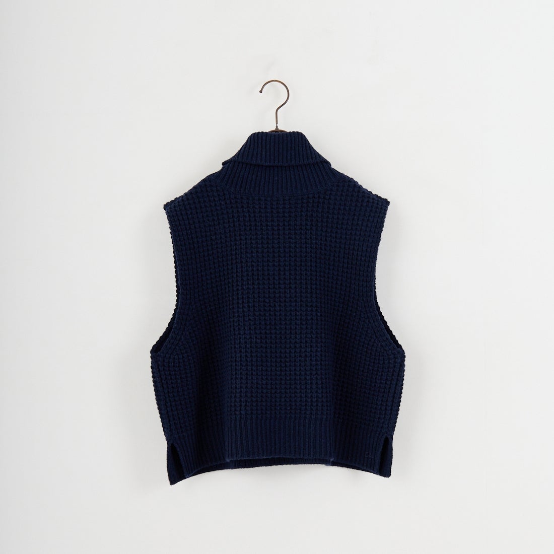 mizuiro ind [ミズイロインド] ワッフルハイネックベスト [4-220093] 77 NAVY