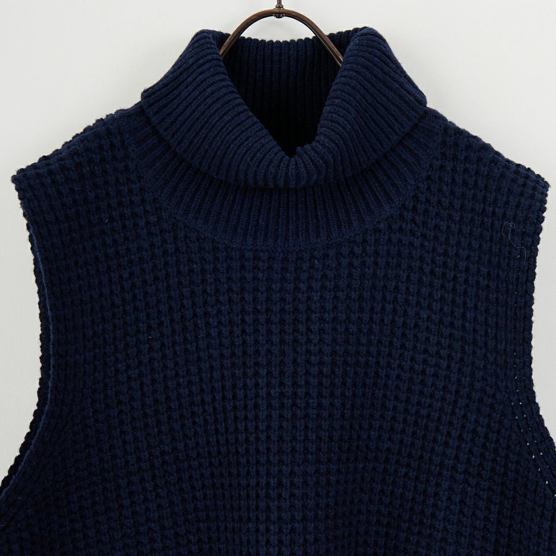 mizuiro ind [ミズイロインド] ワッフルハイネックベスト [4-220093] 77 NAVY