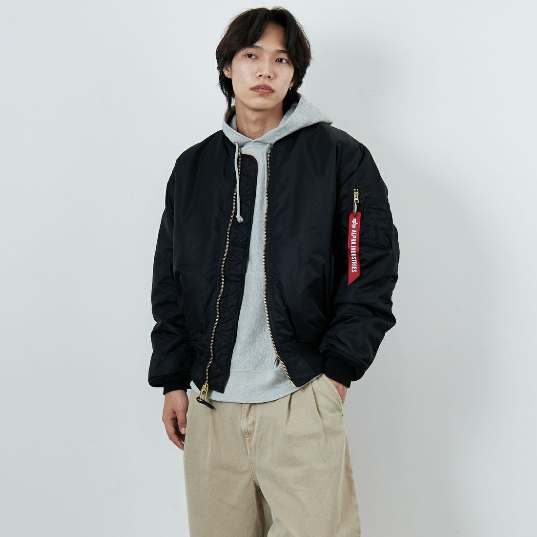 BLACK&&モデル身長：179cm 着用サイズ：L&&