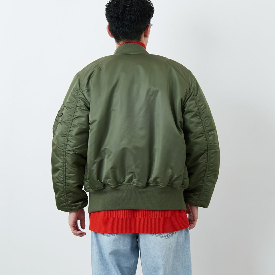 ALPHA [アルファ] MA-1フライトジャケット [MJM21000C1] SAGE &&モデル身長：168cm 着用サイズ：M&&