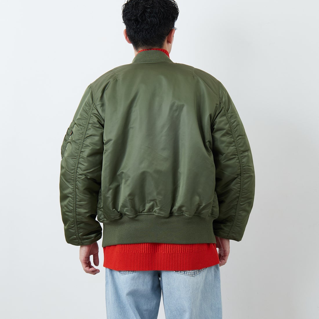 ALPHA [アルファ] MA-1フライトジャケット [MJM21000C1] SAGE &&モデル身長：168cm 着用サイズ：M&&