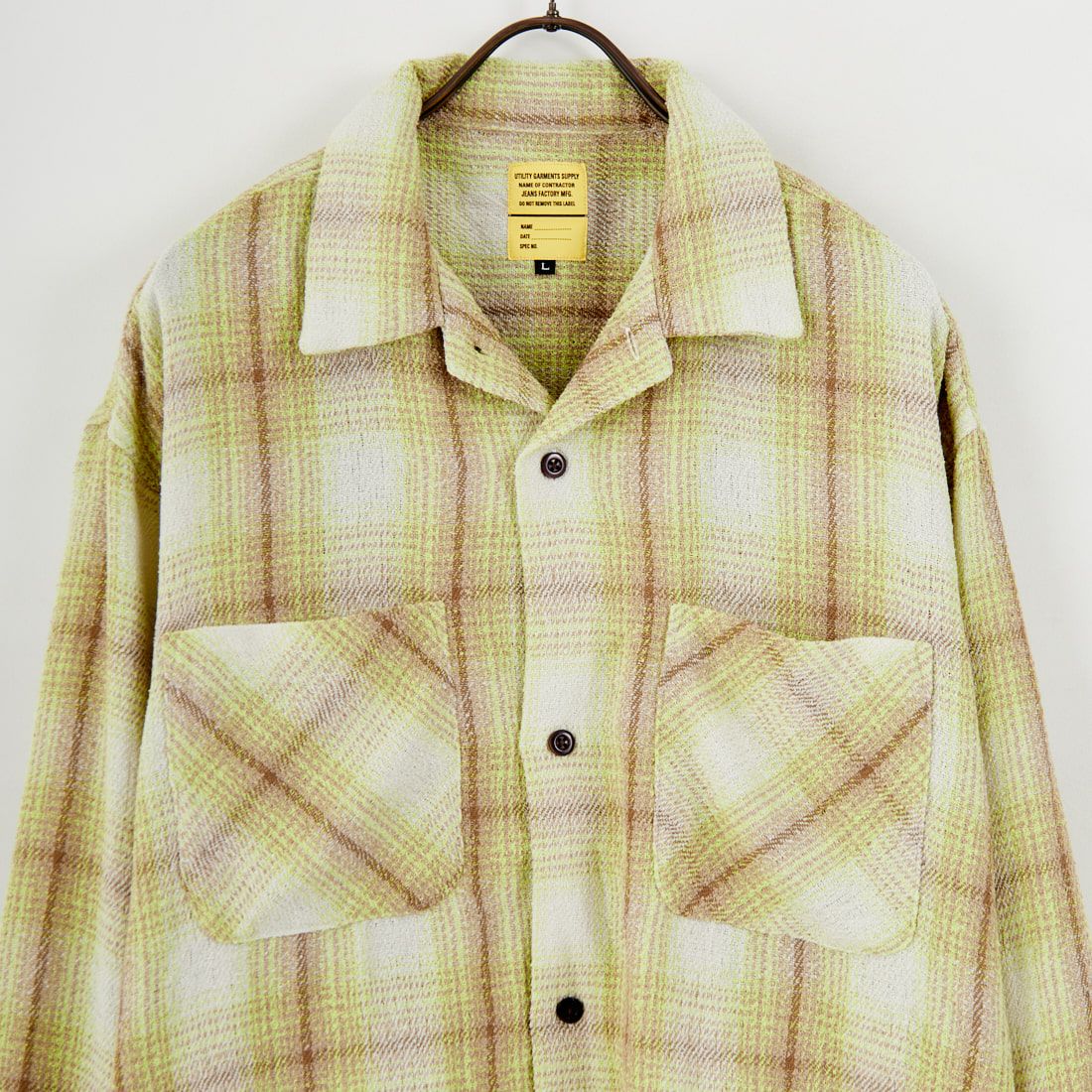 Jeans Factory Clothes [ジーンズファクトリークローズ] リングスパンオンブレチェックシャツ [JFC-254-072] 410 YELLOW