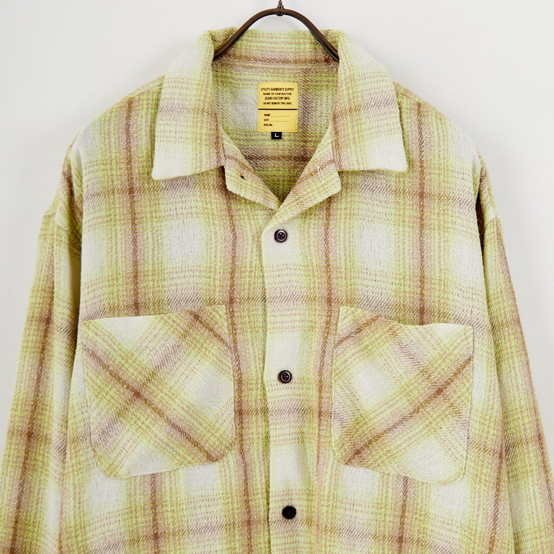 Jeans Factory Clothes [ジーンズファクトリークローズ] リングスパンオンブレチェックシャツ [JFC-254-072] 410 YELLOW