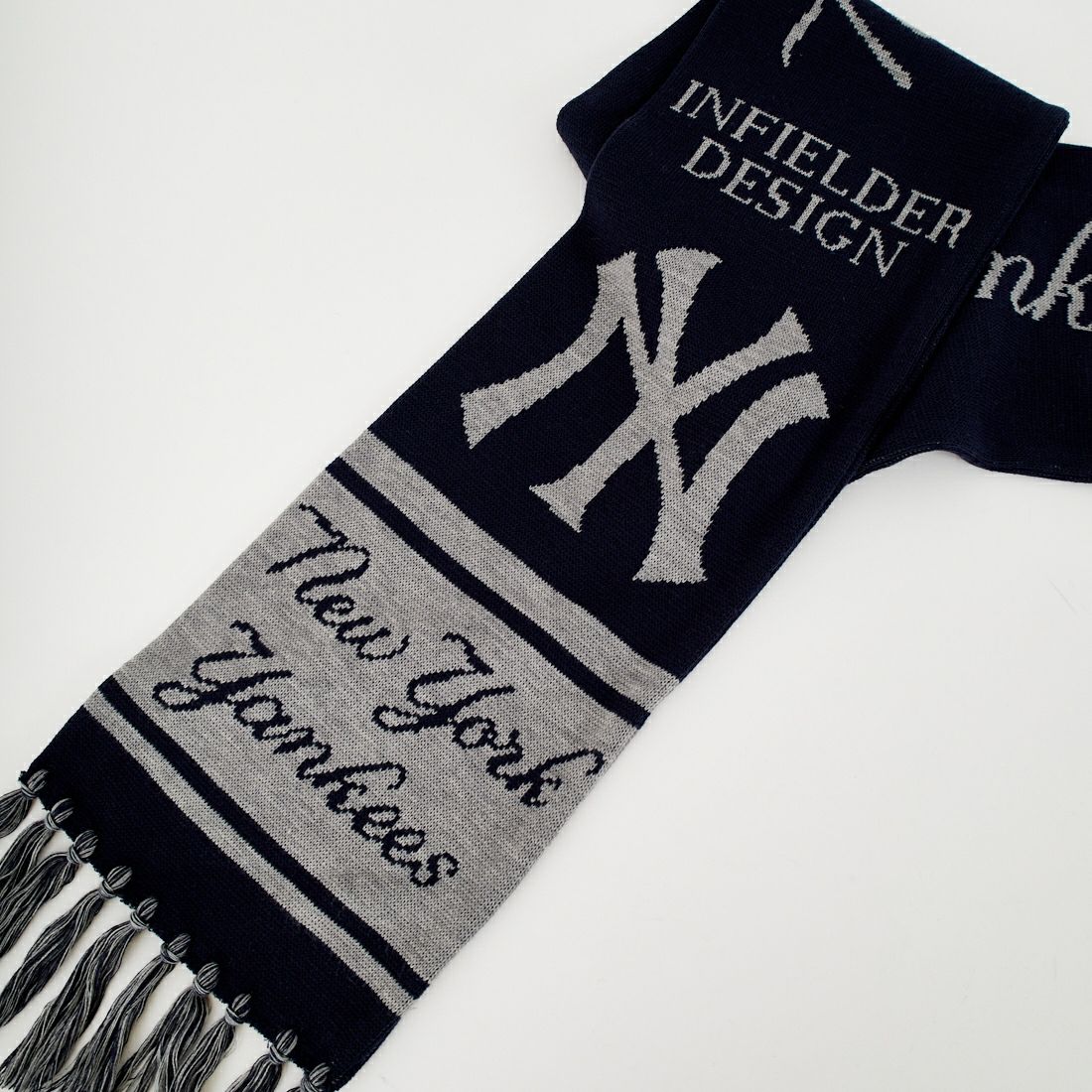 MLB × INFIELDER DESIGN [エムエルビー × インフィールダーデザイン] MLB チームマフラー [MLB-275] NV-YANKEES