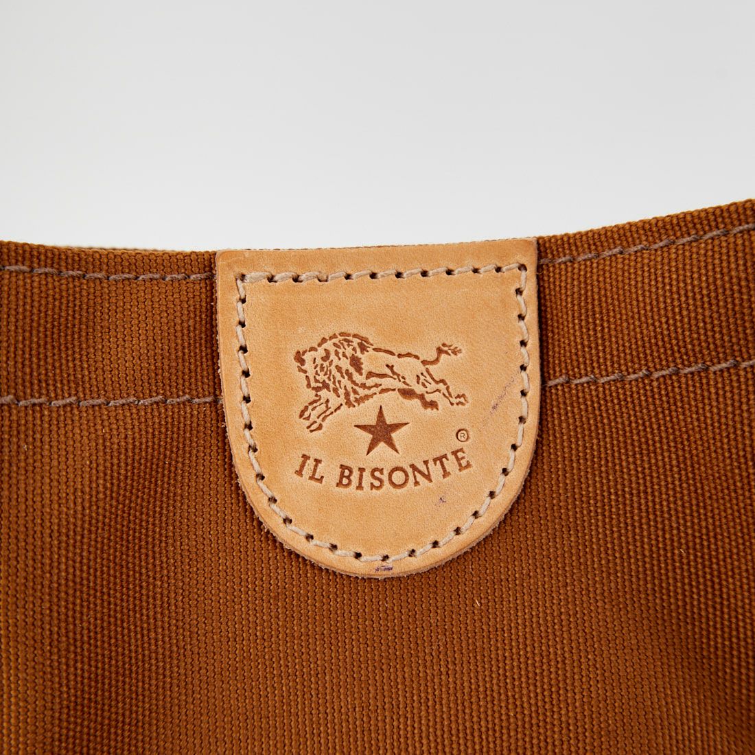 IL BISONTE [イルビゾンテ] レザーハンドルコットントートバッグ [54202309420] 02 ｷｬﾒﾙ/ﾇﾒ