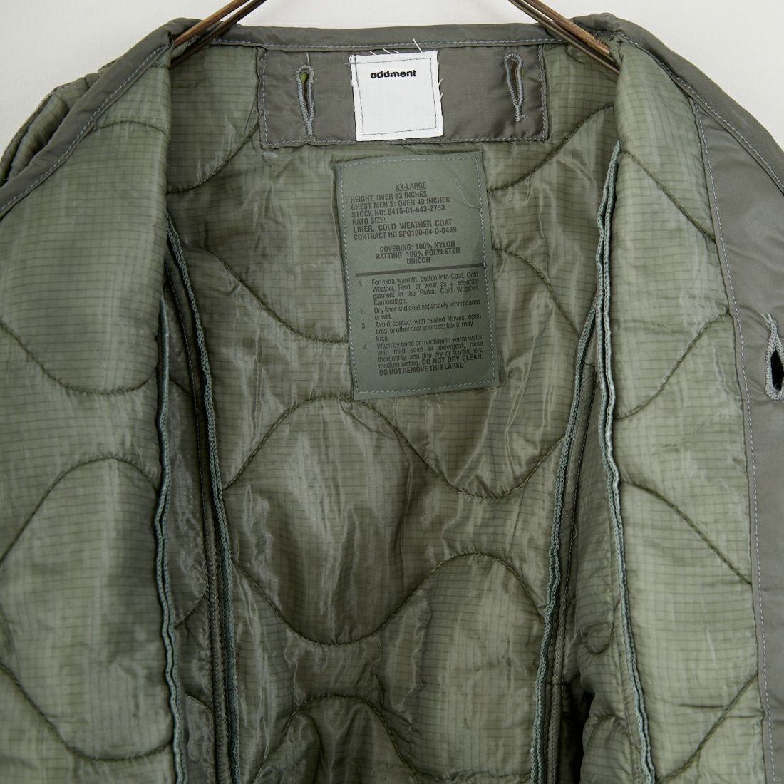 ODDMENT [オッドメント] キルティング MA-1ジャケット [QUILTING-MA-1] GREY