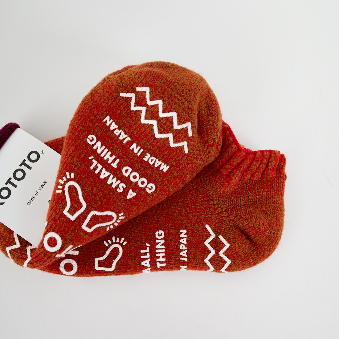 ROTOTO [ロトト] パイル ソックスリッパ [R1488] RED/L.BROW