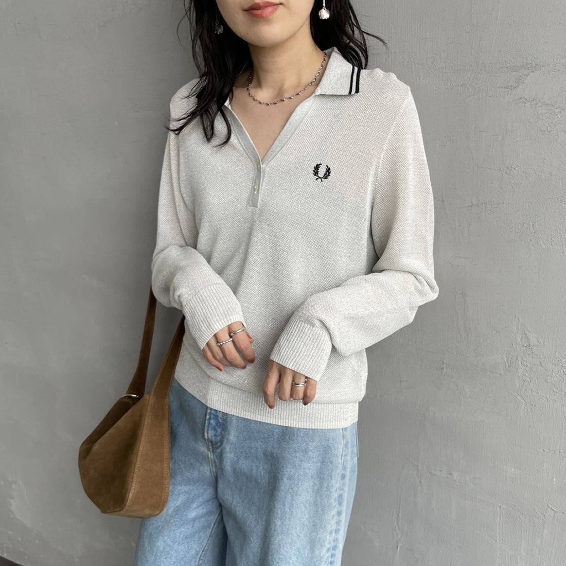 FRED PERRY [フレッドペリー] ツインティップライン メタリックニット