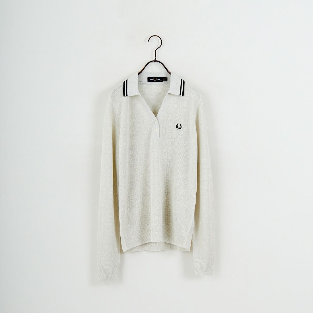 FRED PERRY [フレッドペリー] ツインティップライン メタリックニットポロシャツ [K1128] 560 ECRU