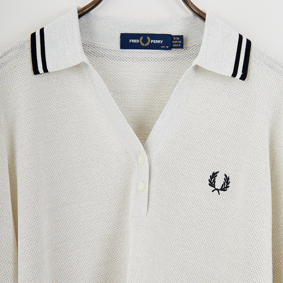 フレッドペリー×damon albarn 水色 ニットポロシャツ サイズ38 FRED PERRY - フレッドペリーメンズポロシャツM紺色ネイビー水色ライト