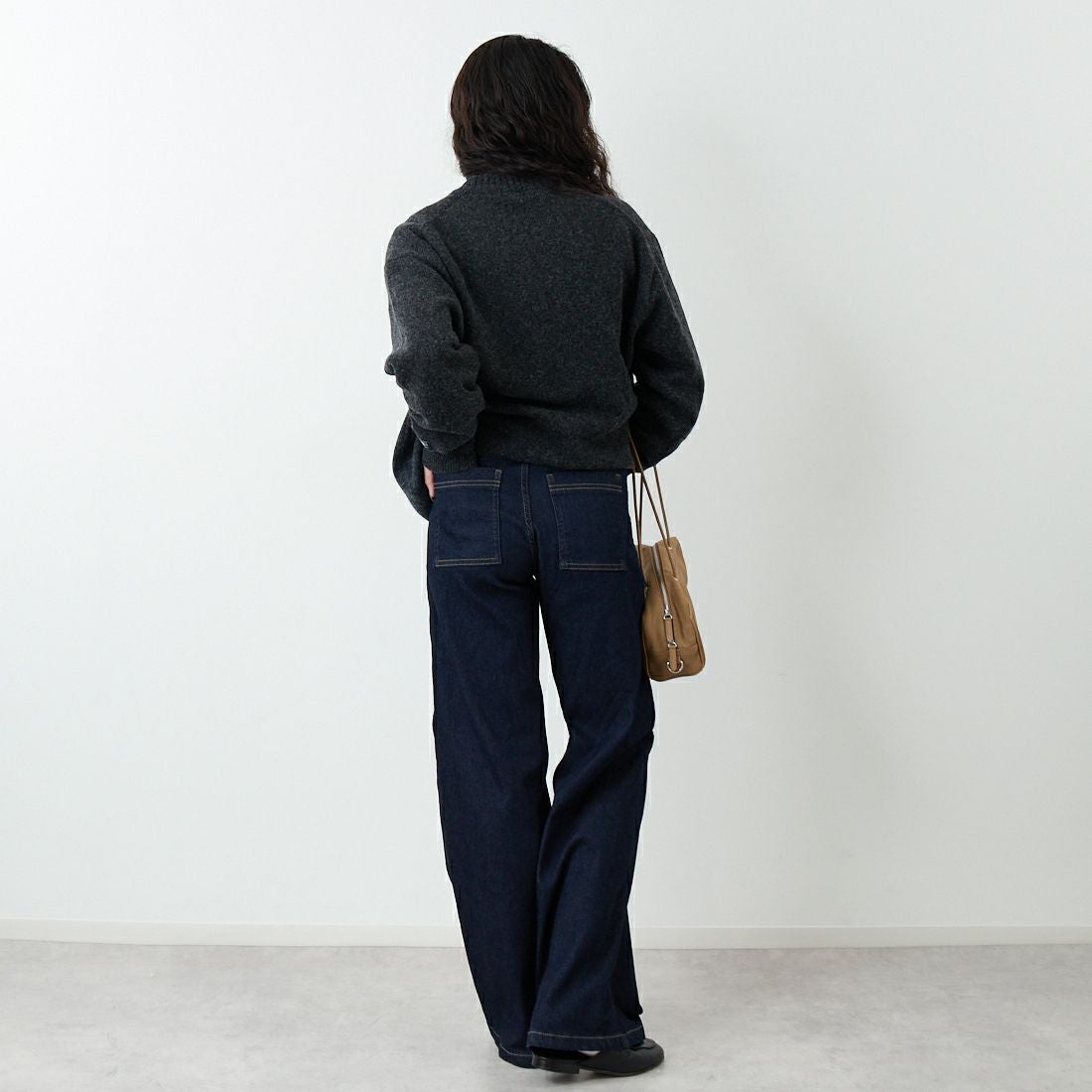 SOMETHING [サムシング] BODY FIRE ワイドベイカーデニムパンツ [SW158] 2500 O.W &&モデル身長：162cm 着用サイズ：XS&&