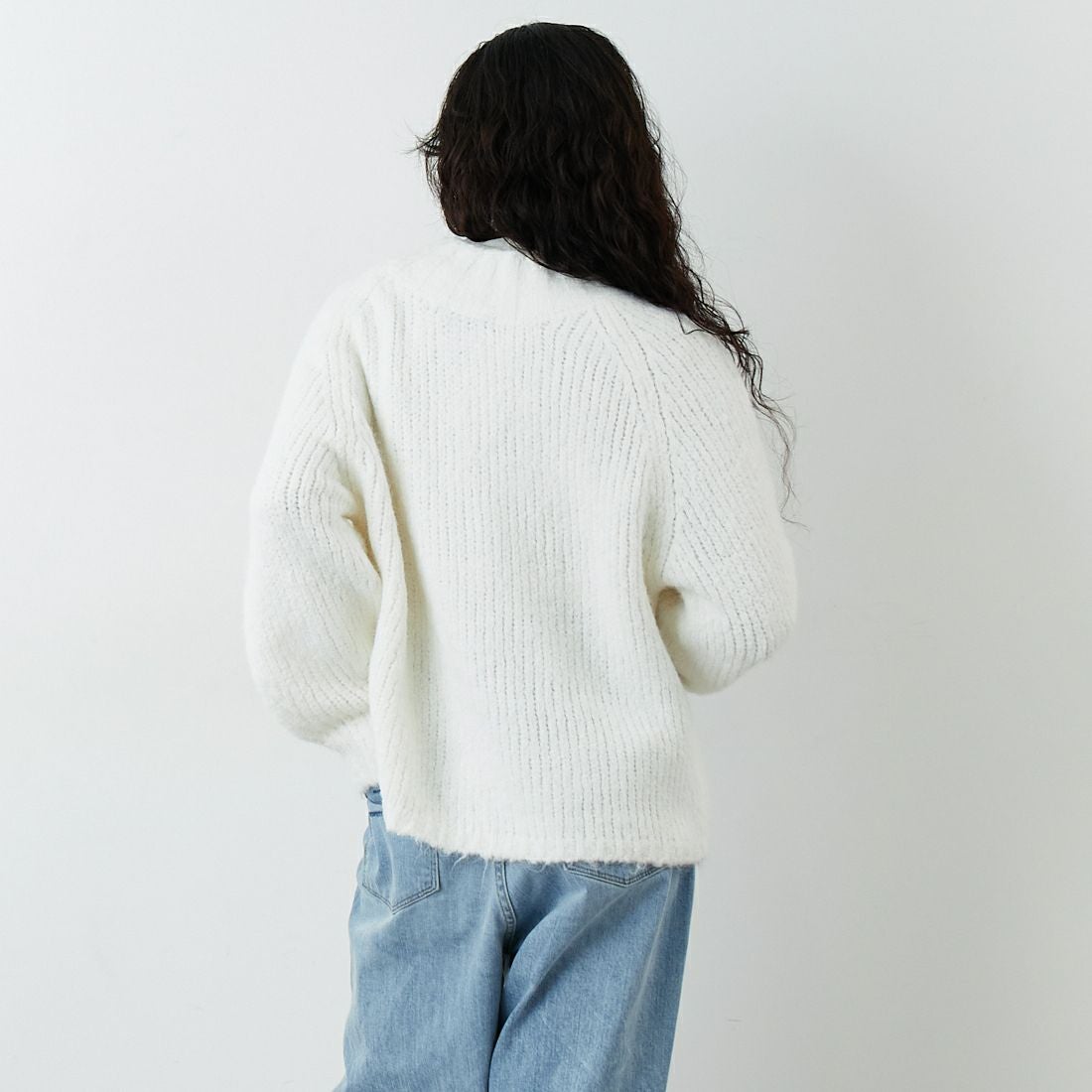 Jf Ready Made [ジェイエフレディメイド] 圧縮起毛ワイドネックプルオーバー [3225466] ｵﾌﾎﾜｲﾄ &&モデル身長：162cm 着用サイズ：F&&