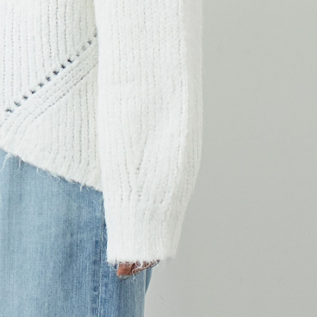 Jf Ready Made [ジェイエフレディメイド] 圧縮起毛ワイドネックプルオーバー [3225466] ｵﾌﾎﾜｲﾄ &&モデル身長：162cm 着用サイズ：F&&