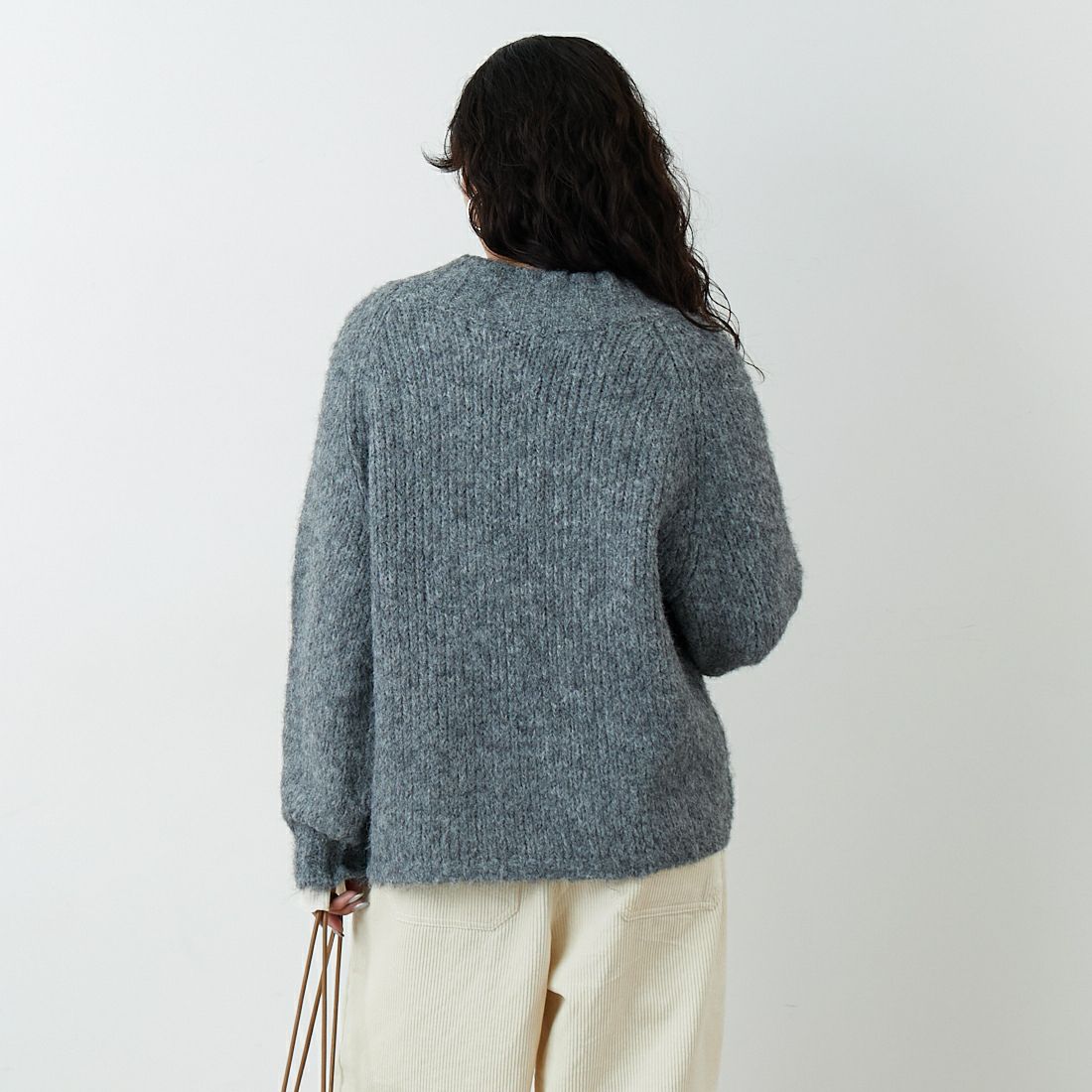 Jf Ready Made [ジェイエフレディメイド] 圧縮起毛ワイドネックプルオーバー [3225466] ﾄｯﾌﾟｸﾞﾚｰ &&モデル身長：162cm 着用サイズ：F&&