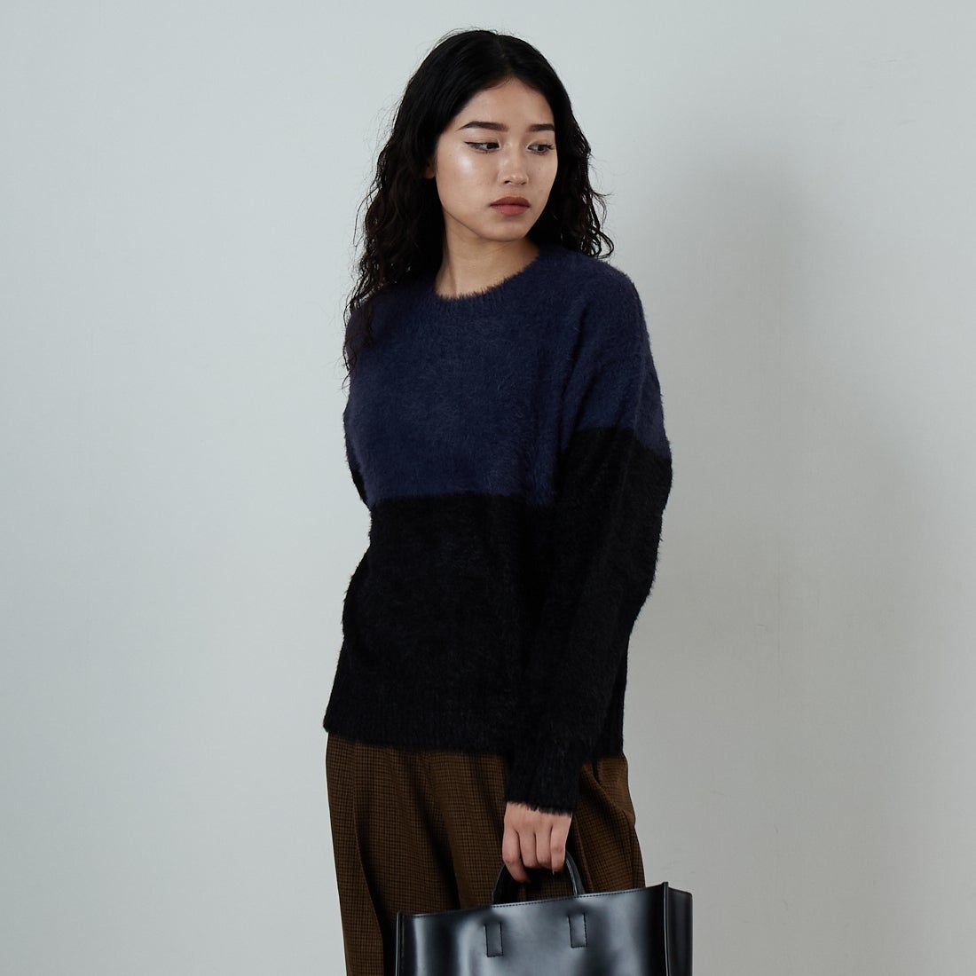NVY/BLK&&モデル身長：162cm 着用サイズ：F&&