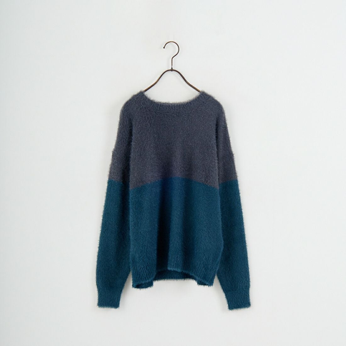 Jf Ready Made [ジェイエフレディメイド] シャギーツートンクルーネックニット [725807]CHR/GRN