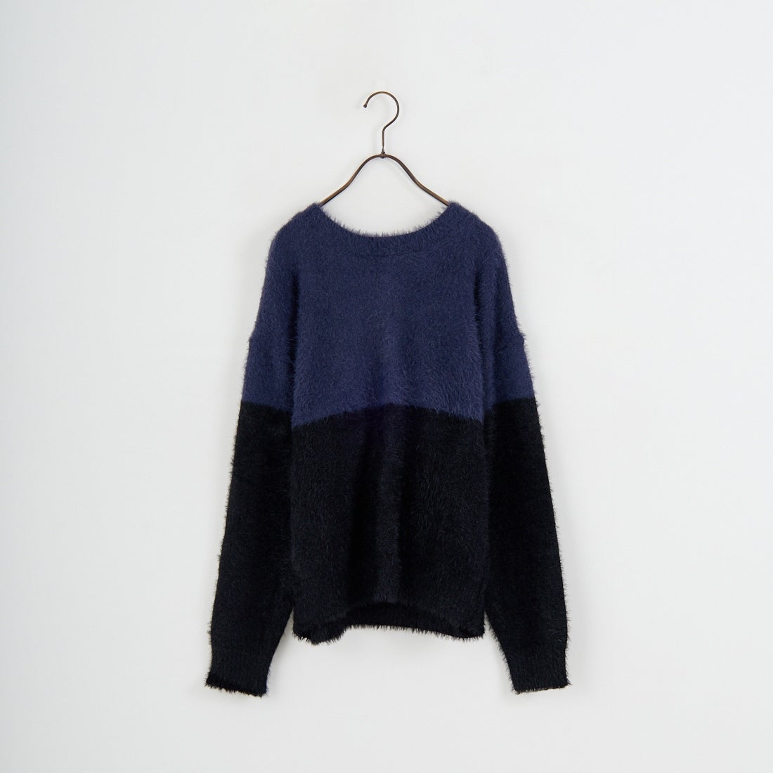 Jf Ready Made [ジェイエフレディメイド] シャギーツートンクルーネックニット [725807]NVY/BLK