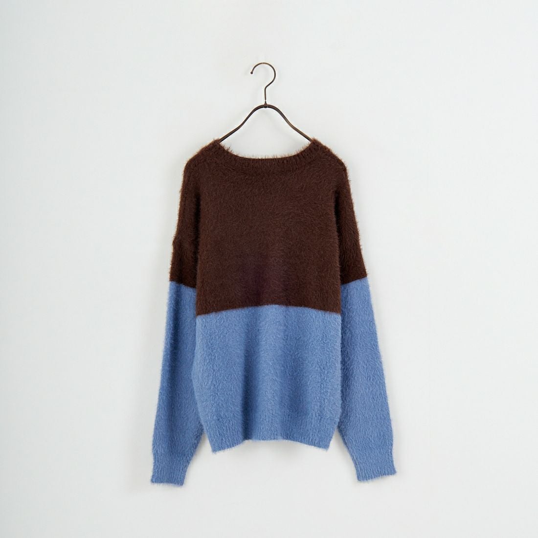 Jf Ready Made [ジェイエフレディメイド] シャギーツートンクルーネックニット [725807] BRN/BLU