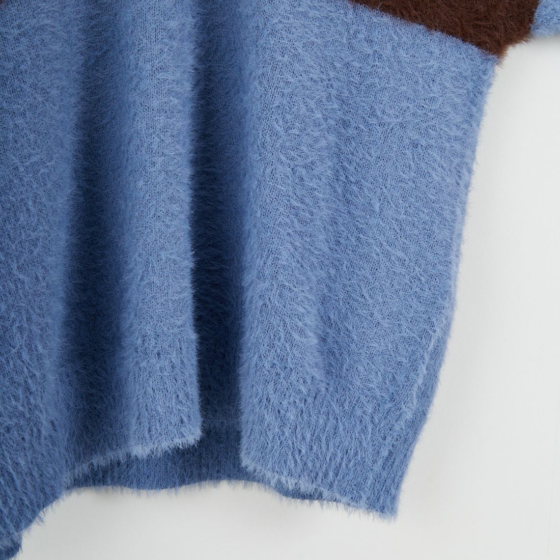 Jf Ready Made [ジェイエフレディメイド] シャギーツートンクルーネックニット [725807] BRN/BLU