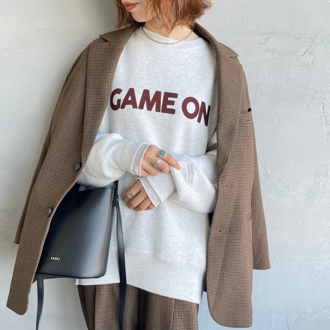 ｱｯｼｭ&&モデル身長：158cm 着用サイズ：ONE SIZE&&