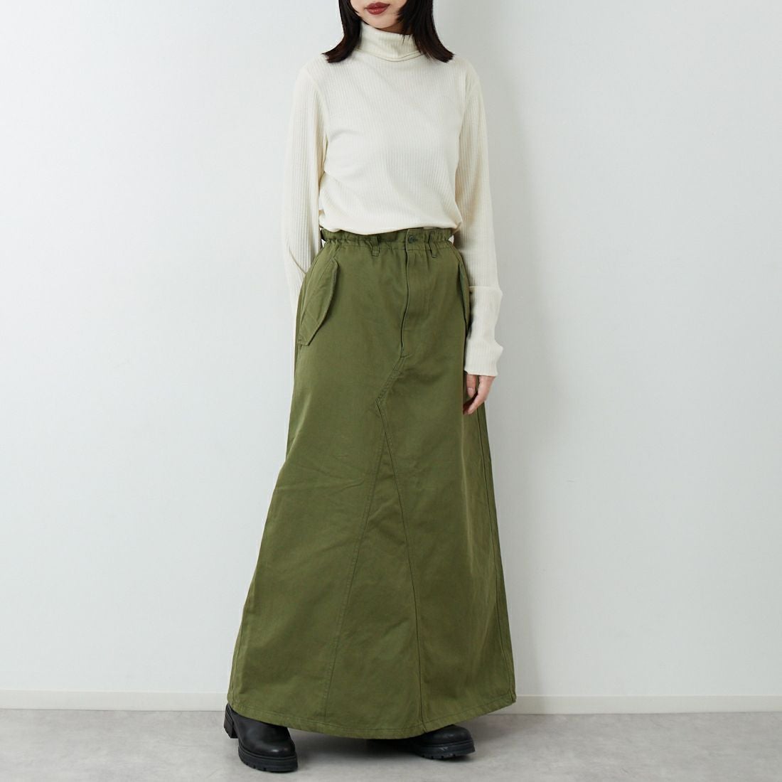 ANTGAUGE [アントゲージ] ミリタリーサロペットスカート [GE531] 7 ｵﾘｰﾌﾞ &&モデル身長：162cm 着用サイズ：M&&