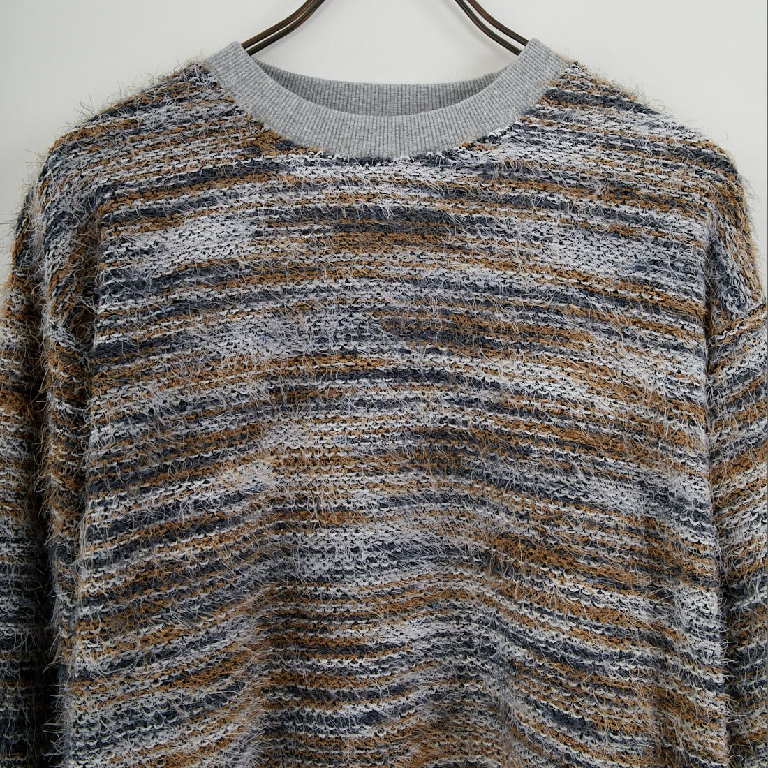 Jeans Factory Clothes [ジーンズファクトリークローズ] ランダムボーダーシャギーニット [EPC-55221] 1 GREY