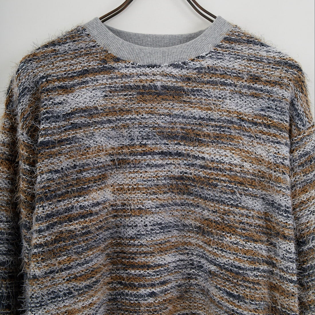 Jeans Factory Clothes [ジーンズファクトリークローズ] ランダムボーダーシャギーニット [EPC-55221] 1 GREY