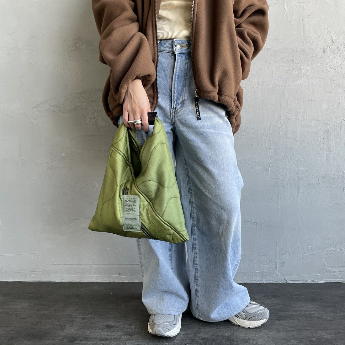 THRIFTY LOOK [スリフティールック] トライアングルスモールトートバッグ [TL25S021] OLIVE