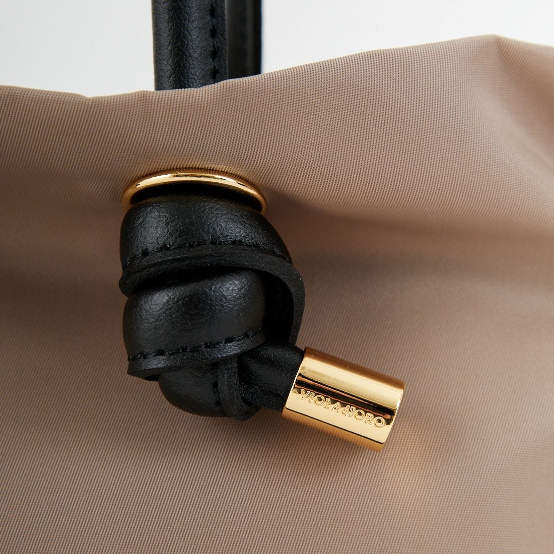 VIOLAd'ORO [ヴィオラドーロ] BIANCA ナイロントートバッグ [V-2249] TAUPE/BLK
