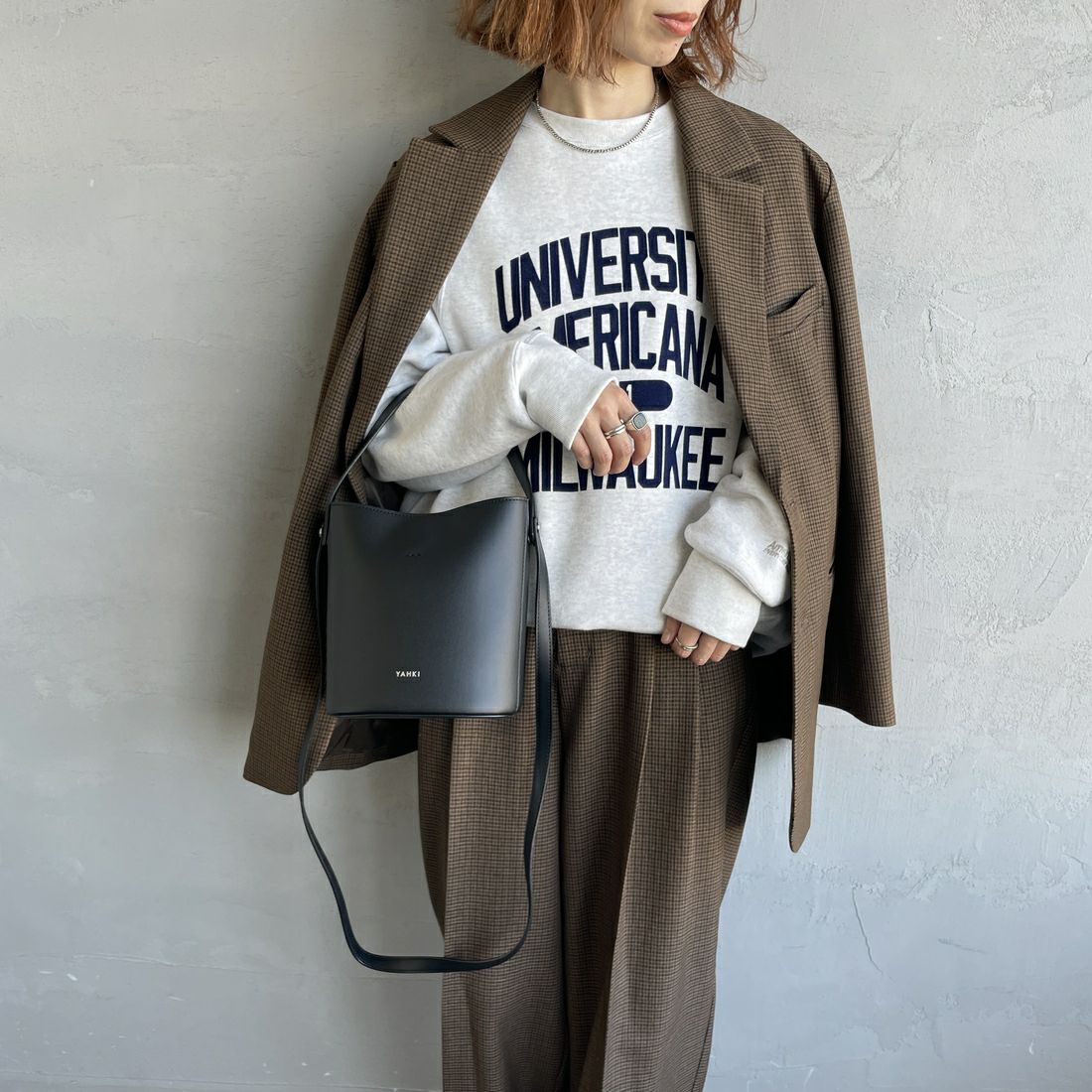 YAHKI [ヤーキ] フェイクレザークロスボディバッグ [YH-770] BLACK